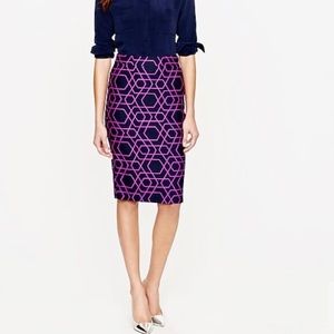 J. Crew Navy and Fuchsia Pencil Skirt